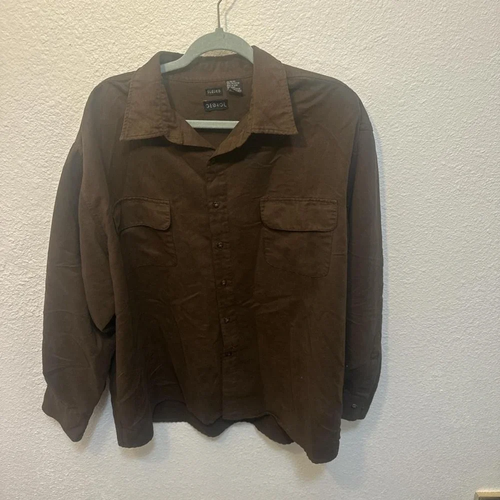 Brown button-up‎ shirt